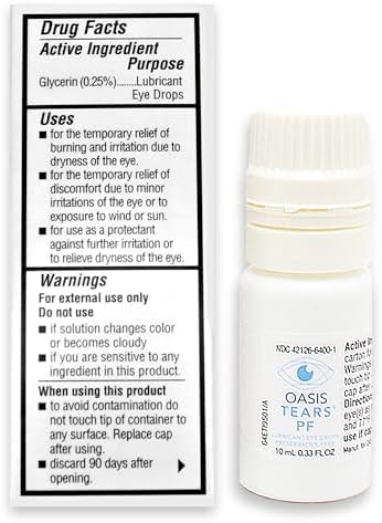 Oasis TEARS OT6400 PF Gotas Lubricantes Oculares Sin Conservadores para Alivio de Ojos Secos | Lágrimas Artificiales | 0.34 FL OZ (10 mL) - imagen 3