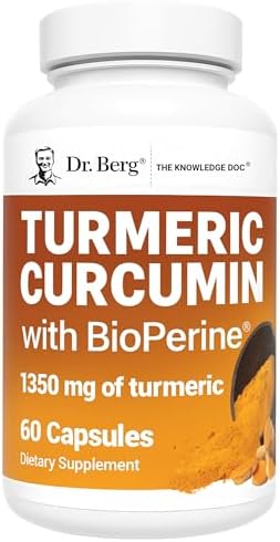 Suplemento de Cúrcuma Dr. Berg (Solo 2 al Día) con Pimienta Negra (BioPerine) - 1350 mg de Cúrcuma Curcumina con 95% de Curcuminoides - 60 Cápsulas - imagen 1