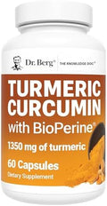 Suplemento de Cúrcuma Dr. Berg (Solo 2 al Día) con Pimienta Negra (BioPerine) - 1350 mg de Cúrcuma Curcumina con 95% de Curcuminoides - 60 Cápsulas - imagen 1