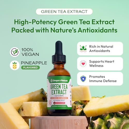 Extracto de Té Verde 10:1 50% EGCG - Gotero Líquido Vegano - 4X Más Potente que Pastillas - Suplemento Antioxidante de 2oz para Piel, Corazón y - imagen 2