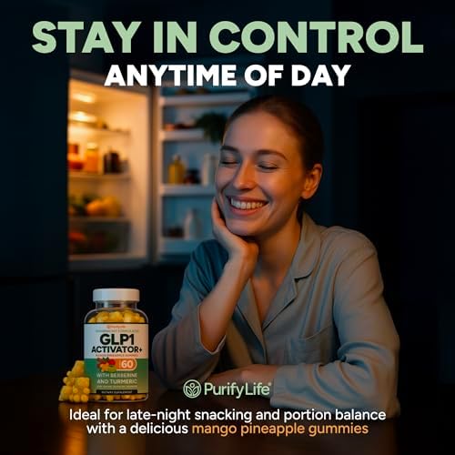 Gomitas GLP-1 para Control de Apetito – Suplemento Sin Azúcar con Berberina, Canela, Cúrcuma, Garcinia y Cetonas de Frambuesa – Digestión, Pérdida de - imagen 3