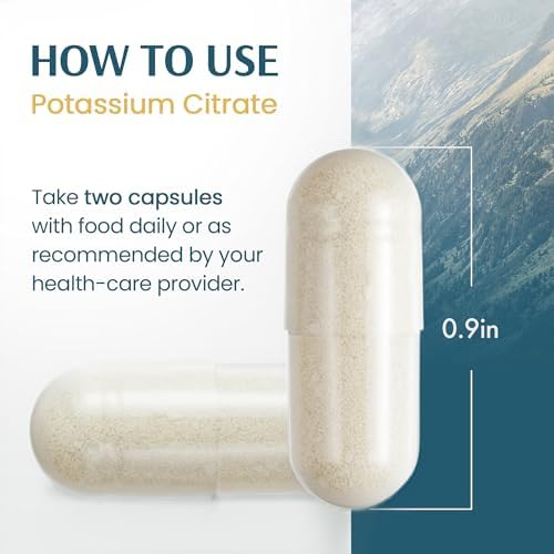 Cápsulas de Citrato de Potasio Vykee Nutrition - Suplemento para Balance Electrolítico, Salud Muscular y Cardiaca - Vegano, No Transgénico, Sin - imagen 5