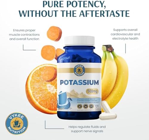 Cápsulas de Citrato de Potasio Vykee Nutrition - Suplemento para Balance Electrolítico, Salud Muscular y Cardiaca - Vegano, No Transgénico, Sin - imagen 7