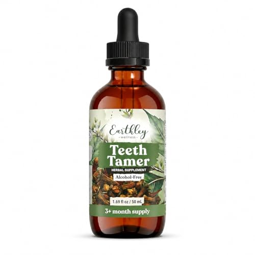 Earthley Wellness Teeth Tamer, Alivio para la Dentición de Bebés y Niños, Fórmula Herbal Orgánica, Suministro de 3 Meses (1.69 oz, 1,000 Gotas) - imagen 1