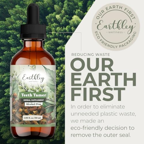 Earthley Wellness Teeth Tamer, Alivio para la Dentición de Bebés y Niños, Fórmula Herbal Orgánica, Suministro de 3 Meses (1.69 oz, 1,000 Gotas) - imagen 6