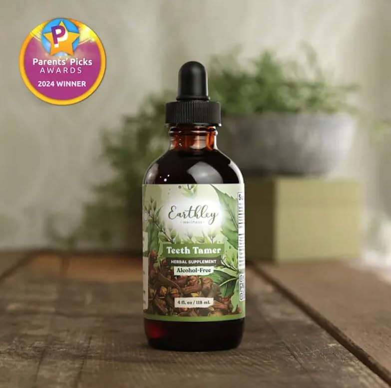 Earthley Wellness Teeth Tamer, Alivio para la Dentición de Bebés y Niños, Fórmula Herbal Orgánica, Suministro de 3 Meses (1.69 oz, 1,000 Gotas) - imagen 7