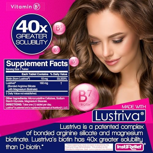 InstaRelief® Crecimiento Capilar con Lustriva® - Crecimiento de Cabello Más Fuerte y Saludable en 3 Semanas, Reduce Arrugas y Líneas Finas, con - imagen 4
