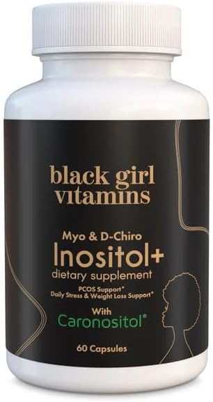 Suplemento de Inositol Black Girl Vitamins, 2000mg Myo + 50mg D-Chiro, Cápsulas Veganas para Equilibrio Hormonal y Bienestar Menstrual, 60 Cápsulas - imagen 1