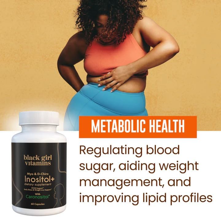 Suplemento de Inositol Black Girl Vitamins, 2000mg Myo + 50mg D-Chiro, Cápsulas Veganas para Equilibrio Hormonal y Bienestar Menstrual, 60 Cápsulas - imagen 3