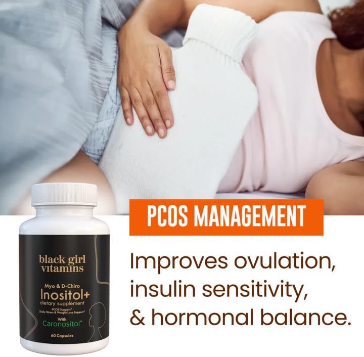 Suplemento de Inositol Black Girl Vitamins, 2000mg Myo + 50mg D-Chiro, Cápsulas Veganas para Equilibrio Hormonal y Bienestar Menstrual, 60 Cápsulas - imagen 4