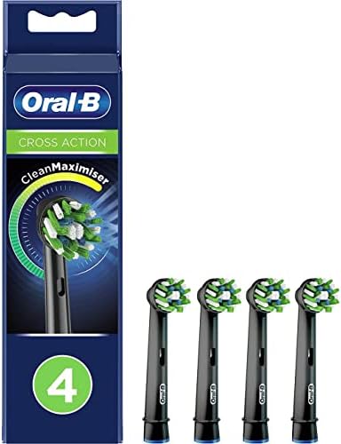 Cabezal de repuesto Oral-B Crossaction para cepillo de dientes eléctrico, color negro, 4 piezas (paquete de 1) - imagen 1