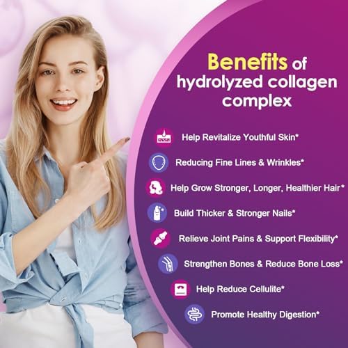 NATURE TARGET Polvo de Péptidos de Colágeno Múltiple - Tipos I, II, III, V, X - Colágeno Hidrolizado con Vitamina C y Ácido Hialurónico, Apoya Piel, - imagen 3