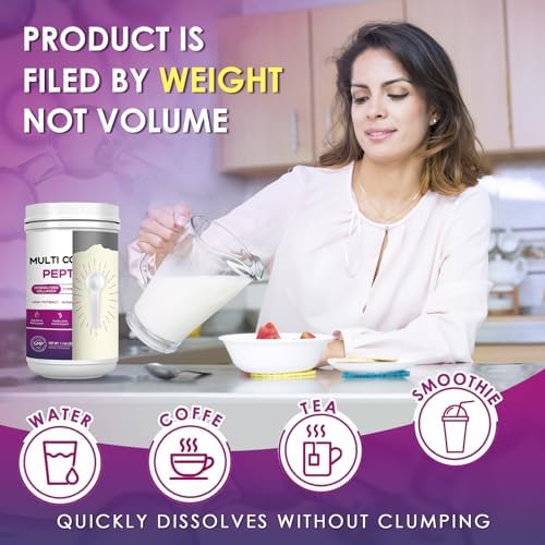 NATURE TARGET Polvo de Péptidos de Colágeno Múltiple - Tipos I, II, III, V, X - Colágeno Hidrolizado con Vitamina C y Ácido Hialurónico, Apoya Piel, - imagen 7