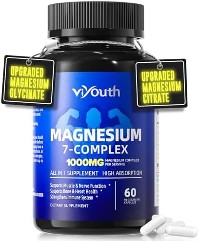 Suplemento Complejo de Magnesio 7 Avanzado con 7 Formas de Magnesio, Zinc, Vitamina D3 y B6 para Sueño y Músculos, 60 Cápsulas - imagen 1
