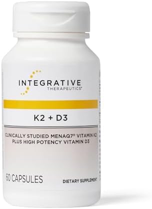 Integrative Therapeutics K2 + D3 - Suplemento para la Salud del Corazón y Fuerza Ósea - Vitaminas Diarias para Absorción de Calcio - 60 Cápsulas - imagen 1