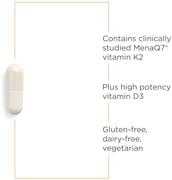 Integrative Therapeutics K2 + D3 - Suplemento para la Salud del Corazón y Fuerza Ósea - Vitaminas Diarias para Absorción de Calcio - 60 Cápsulas - imagen 3