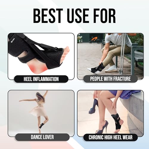 Férula Nocturna ELESIK para Fascitis Plantar y Caída del Pie, Alivio para Tendinitis de Aquiles, Talla Única, Color Negro - imagen 3