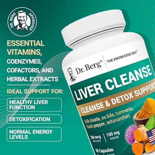 Cápsulas Detox de Limpieza Hepática Dr. Berg con Cardo Mariano, Bile Bovina y Folato - Suplemento Hepático con Cúrcuma, Pimienta Negra y Colina - 60 - imagen 3