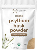 Micro Ingredients Polvo de Cáscara de Psyllium Orgánico, 2lbs (32oz) | Suplemento de Fibra Soluble Diaria | Origen India | No GMO, Amigable con Keto, - imagen 1