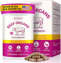 Suplemento de Órganos de Res para Mujeres - Hígado, Riñón, Corazón, Útero y Ovario de Res Alimentada con Pasto - Apoya Energía Femenina y Balance - imagen 1