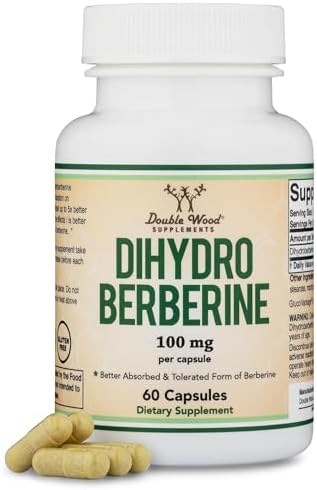 Suplemento de Dihidroberberina 100mg, 60 Cápsulas (GlucoVantage Super Berberina Patente, Puede Ser 5X Más Efectivo Que la Berberina, Menos Efectos - imagen 1