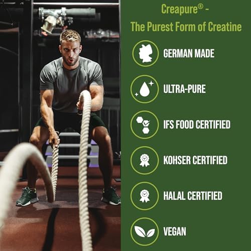 Creatina Monohidratada Creapure en Polvo. Creatina Alemana de Ultra Alta Pureza, Sin Sabor y Sin Azúcar. Suplemento Vegano para Hombres y Mujeres. - imagen 8
