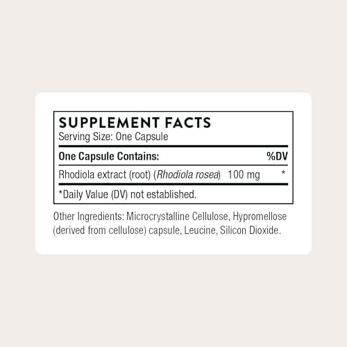 Suplemento Botánico Thorne Rhodiola para Alivio del Estrés - Mejora el Sueño y la Concentración Mental - 60 Cápsulas - imagen 2