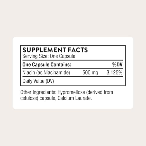 THORNE - Niacinamida - Suplemento de Vitamina B3 Sin Enrojecimiento - Apoya la Salud de la Piel - 180 Cápsulas Sin Gluten, Lácteos ni Soja - imagen 2