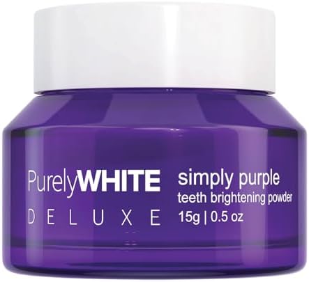 PurelyWHITE DELUXE, Polvo Iluminador Simply Purple - Oculta Manchas, Sin Sensibilidad - Polvo Blanqueador Seguro para Esmalte, Ideal para Café, Té, - imagen 1