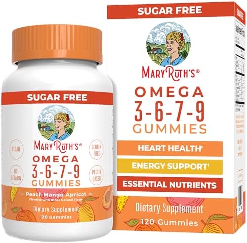 Gomitas Veganas Omega 3 6 7 9 de MaryRuth Organics | Hasta 4 Meses de Suministro | Suplemento Omega 3 con Aceite de Linaza | 120 Piezas - imagen 1