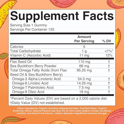 Gomitas Veganas Omega 3 6 7 9 de MaryRuth Organics | Hasta 4 Meses de Suministro | Suplemento Omega 3 con Aceite de Linaza | 120 Piezas - imagen 2