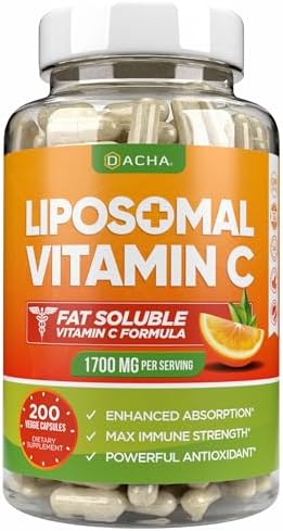 DACHA Vitamina C Liposomal Natural - 1700mg, 200 Cápsulas, Refuerza el Sistema Inmunológico y Colágeno, Alta Absorción, Vegetariano y Vegano - imagen 1