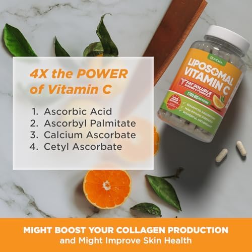 DACHA Vitamina C Liposomal Natural - 1700mg, 200 Cápsulas, Refuerza el Sistema Inmunológico y Colágeno, Alta Absorción, Vegetariano y Vegano - imagen 5