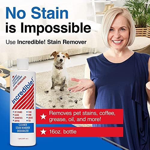 ¡INCREÍBLE! Quitamanchas Instantáneo - Elimina Manchas Nuevas y Viejas - Sangre, Vino Tinto, Café, Orina, Cosméticos, Manchas de Mascotas y Olores - - imagen 2
