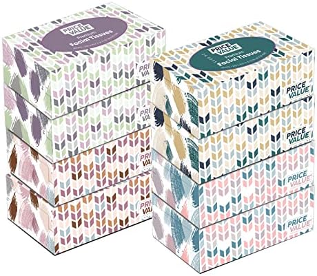 Pañuelos Faciales Price Value, Suaves y Resistentes - 8 Cajas, 230 Hojas por Caja (Total 1,840 Hojas), Ideal para Hogar, Oficina y Viajes - imagen 1
