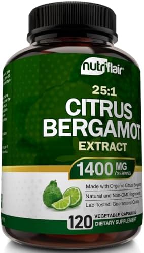 NutriFlair Bergamota Cítrica Orgánica 1400mg, 120 Cápsulas - Suplementos Naturales para la Salud del Corazón - No GMO - imagen 6