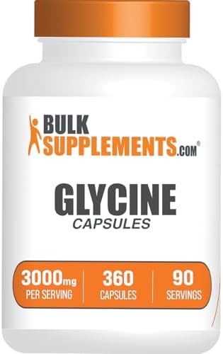 Cápsulas de Glicina BulkSupplements.com - Suplemento de Aminoácidos, Libre de Gluten, 4 Cápsulas por Porción, 360 Contenido (Paquete de 1) - imagen 1