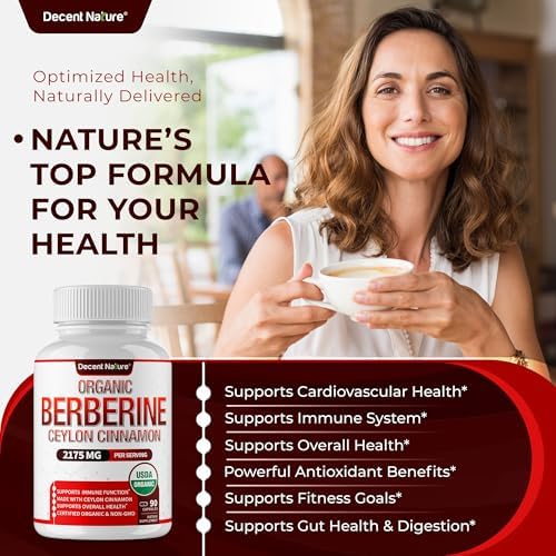 Berberina Orgánica con Canela de Ceilán 2175mg - Suplemento Premium, Extracto de Alta Pureza, USDA Orgánico, Apoyo al Sistema Inmunológico, Complejo - imagen 4
