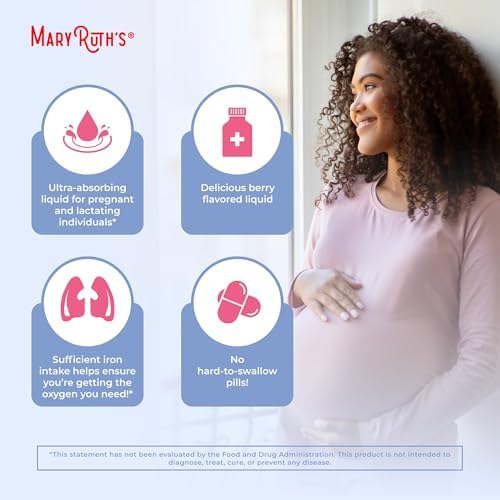 Suplemento de Hierro Líquido MaryRuth’s Prenatal y Postnatal | Con Ferrochel | Producción de Glóbulos Rojos | Sin Azúcar | Vegano | No GMO | Sin - imagen 6