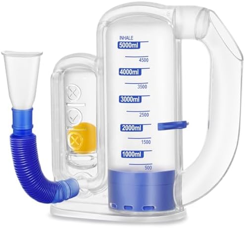 Dispositivo de Ejercicio Respiratorio para Pulmones – Entrenador de Respiración Profunda de 5000ml con Indicador de Flujo para Salud y Recuperación - imagen 1