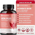 Suplemento de Hierro para Mujeres - Hierro Bisglicinato Quelado 25mg con Vitamina C, B6, B12 y Ácido Fólico - Apoya la Deficiencia de Hierro, Salud - imagen 1
