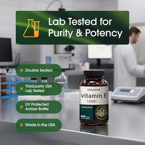 NatureBell Vitamina E 1,000 UI por Porción - 300 Softgels (Suministro de 5 Meses) - Suplemento Antioxidante para la Piel, Corazón y Cerebro - Alta - imagen 5