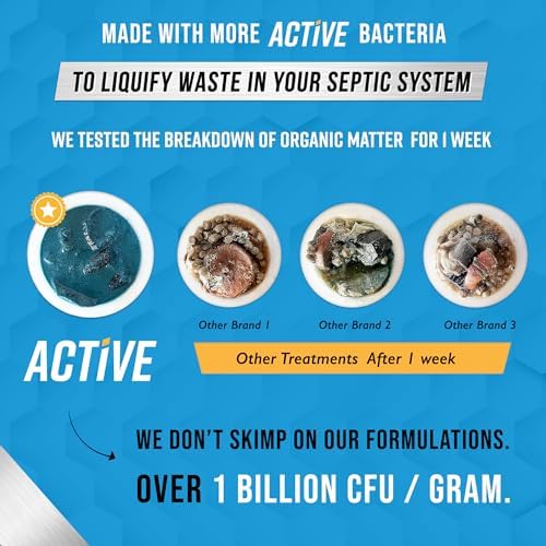 Sistema de Tratamiento para Tanques Sépticos - 12 Paquetes Disolventes | Solución de Bacterias Vivas que Producen Enzimas | Suministro Profesional - imagen 4