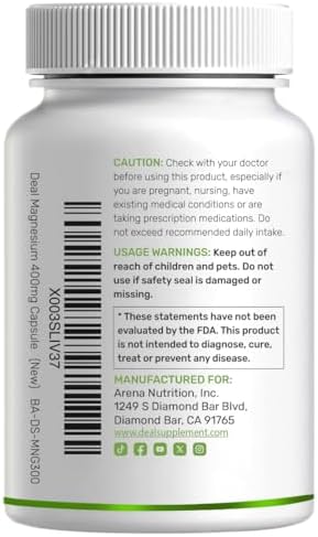 Glicinato de Magnesio 400mg, 300 Cápsulas | 100% Quelado para Fácil Absorción | Suplemento Mineral Esencial para Músculos, Sueño y Salud Cardiaca* - imagen 7