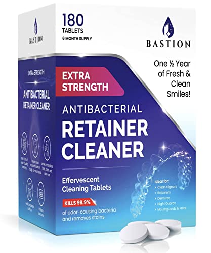 Limpiador de Retenedores y Dentaduras - 180 Tabletas Efervescentes, Suministro para 6 Meses, Elimina Manchas, Olores y Placa de Alineadores y Guardas - imagen 1
