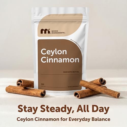 Ceylon Cinnamon de Micro Ingredients, 300 Softgels | Suplementos de Canela con Aceite MCT | Sin OGM, Libre de Gluten - imagen 5