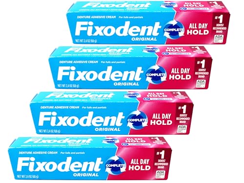 Crema Adhesiva para Dentaduras Fixodent Original - 2.4 oz, Paquete de 4 - imagen 1