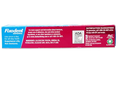 Crema Adhesiva para Dentaduras Fixodent Original - 2.4 oz, Paquete de 4 - imagen 4