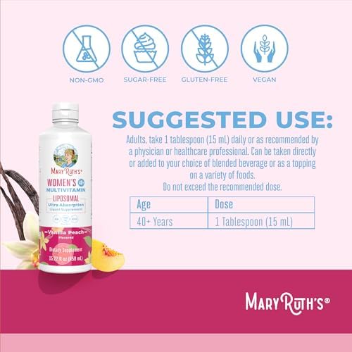 Multivitamínico Liposomal MaryRuth’s para Mujeres 40+ | Suplemento para Inmunidad y Menopausia | Vegano, Sin Azúcar, No Transgénico | 15.22 Fl Oz - imagen 3