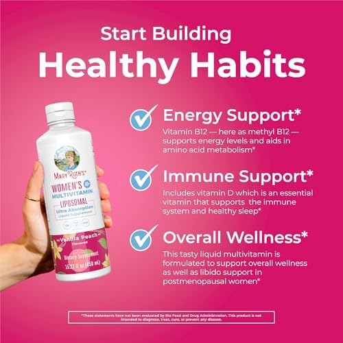 Multivitamínico Liposomal MaryRuth’s para Mujeres 40+ | Suplemento para Inmunidad y Menopausia | Vegano, Sin Azúcar, No Transgénico | 15.22 Fl Oz - imagen 5